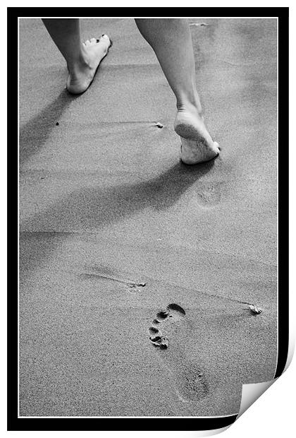 Foot Prints On Sand Print by Toma Mihai Ioan