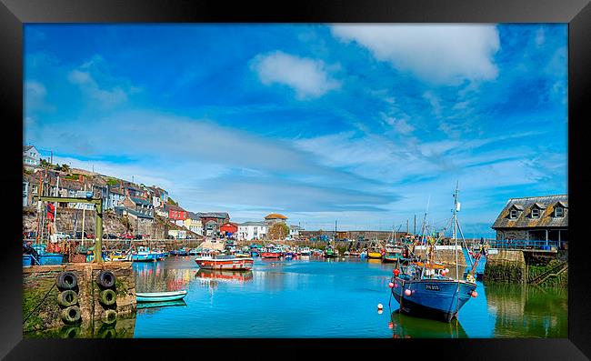 Mevagissey Harbour Framed Print by Roger Byng