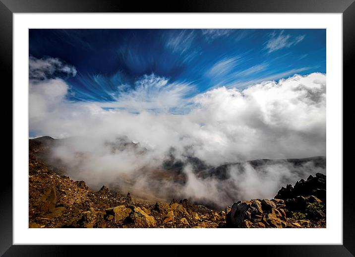 Clouds in Haleakala Framed Mounted Print by Gareth Burge Photography