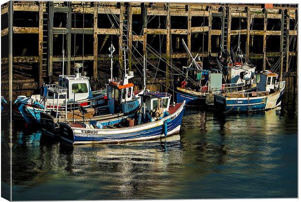 Fishing Boats Scarborough Canvas Print by Trevor Kersley RIP