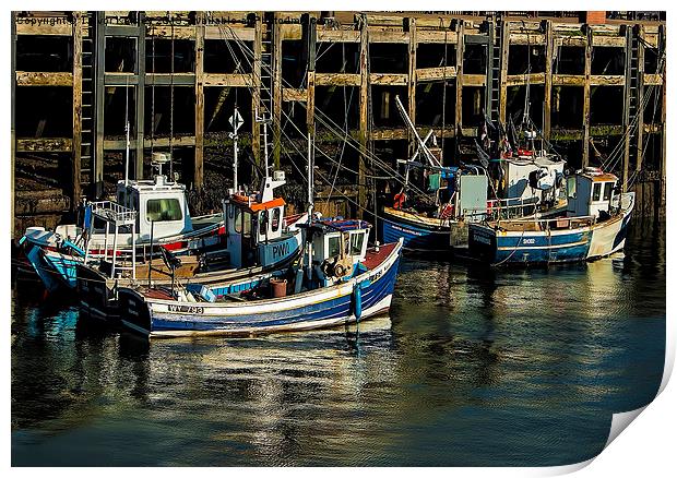 Fishing Boats Scarborough Print by Trevor Kersley RIP