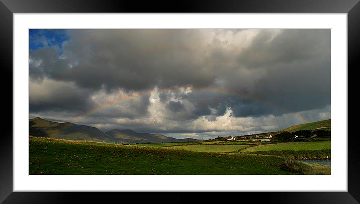 Rainbow over Dunsheen Framed Mounted Print by barbara walsh