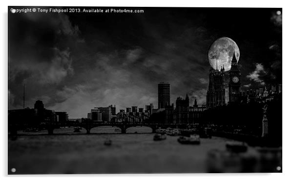 Moody Nights In London Acrylic by Tony Fishpool