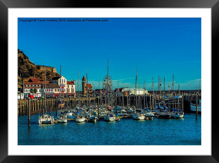 Scarborough Marina Framed Mounted Print by Trevor Kersley RIP