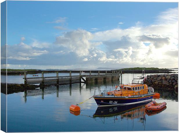 Lifeboat at Leverburgh Canvas Print by David Wilson