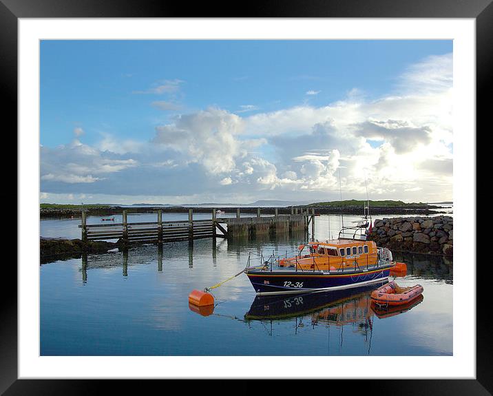 Lifeboat at Leverburgh Framed Mounted Print by David Wilson