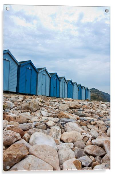 Charmouth Beach Huts Acrylic by Graham Custance