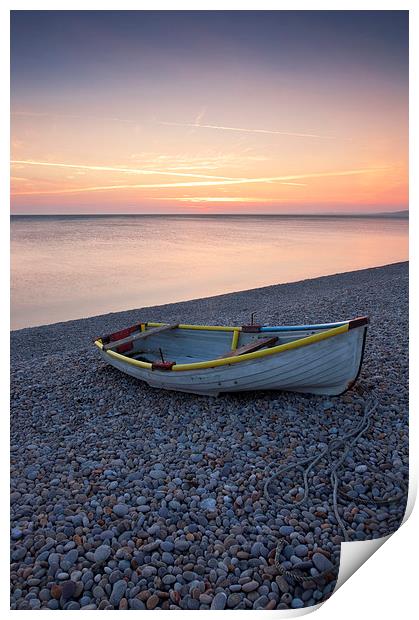 Chesil Beach Sunset Print by Graham Custance