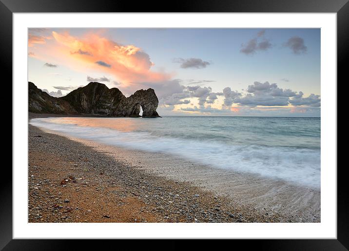 Durdle sunrise Framed Mounted Print by Andrew Bannister