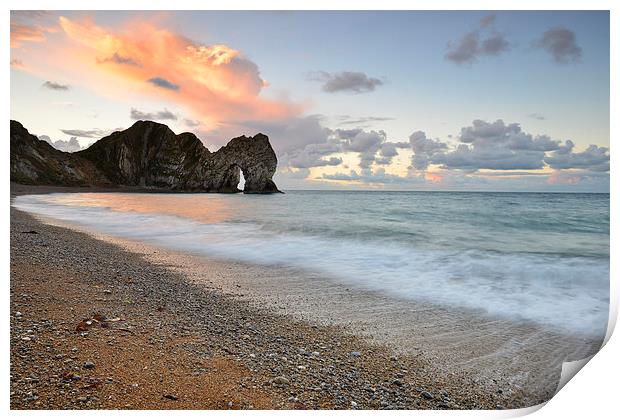 Durdle sunrise Print by Andrew Bannister
