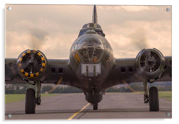 B-17 Taxies in Acrylic by Keith Campbell