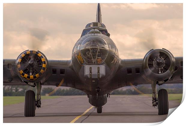 B-17 Taxies in Print by Keith Campbell