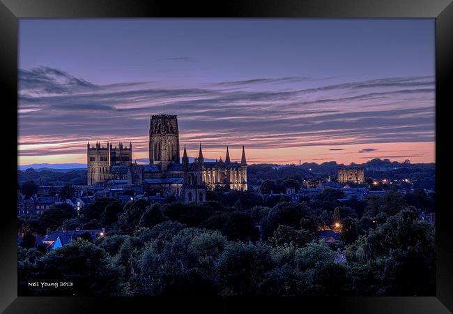 Durham Cathedral at Dusk Framed Print by Neil Young