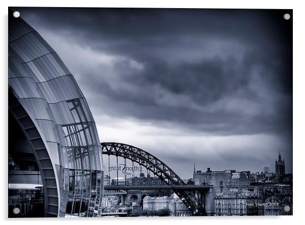 Over the Tyne Acrylic by Neil Young