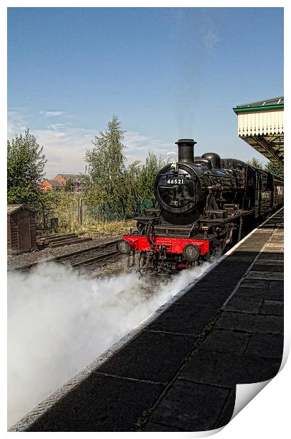 No 46521 departing Print by Val Saxby LRPS