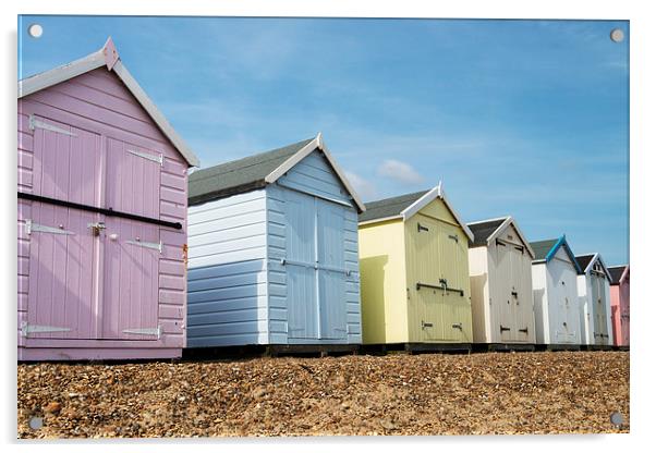 Beach Huts at Felixstowe Acrylic by Martin Parratt