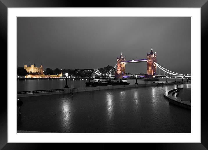 Tower Bridge Thames London Framed Mounted Print by David French