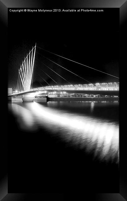 Media Bridge Salford Framed Print by Wayne Molyneux
