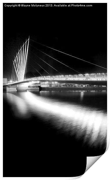 Media Bridge Salford Print by Wayne Molyneux