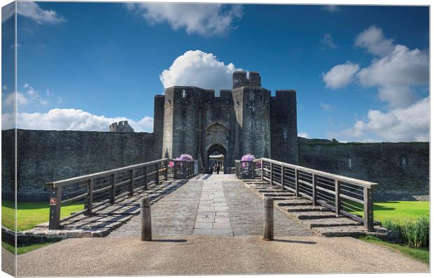 Caerphilly Castle Main Gate Canvas Print by Steve Purnell