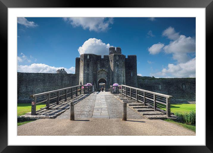 Caerphilly Castle Main Gate Framed Mounted Print by Steve Purnell