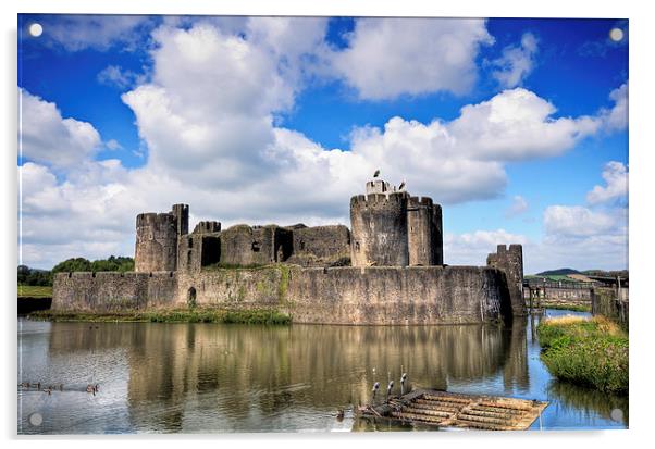 Caerphilly Castle 5 Acrylic by Steve Purnell
