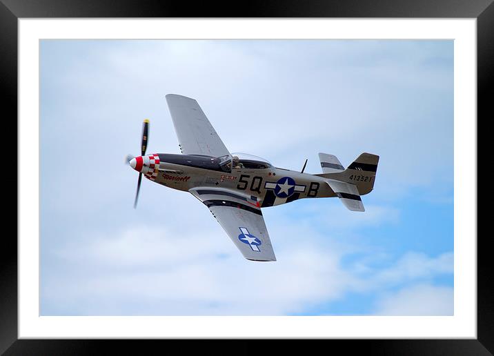 Mustang P51 Portrait Framed Mounted Print by Bill Simpson