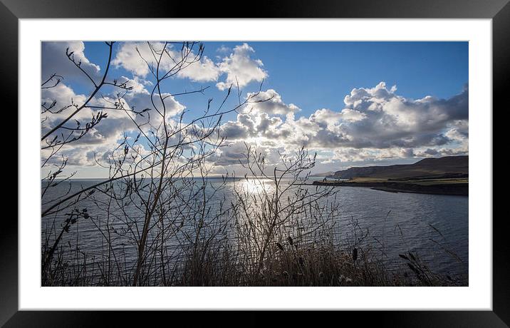 Clifftop Silhouettes Framed Mounted Print by Phil Wareham