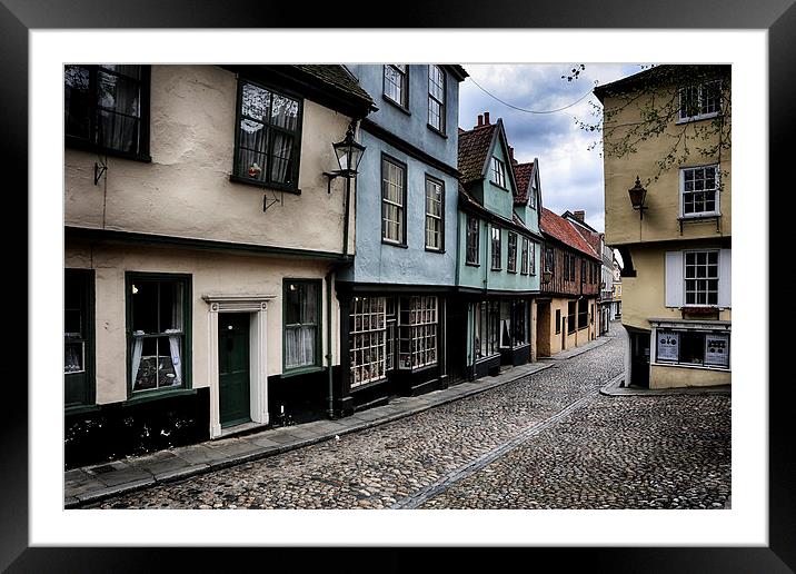 Elm Hill Norwich Framed Mounted Print by Mark Bunning