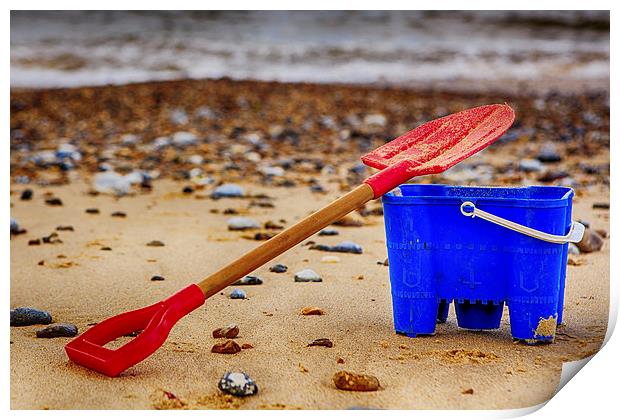 A bucket and spade Print by Mark Bunning