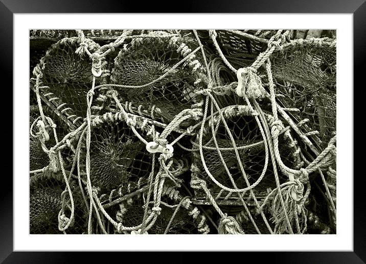 Lobster pots Framed Mounted Print by Malcolm Smith