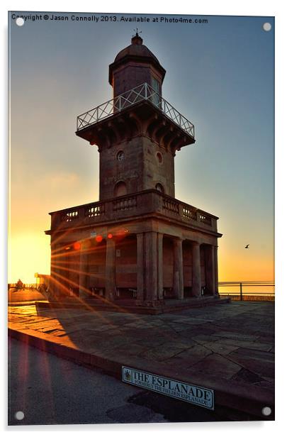 The Beach Lighthouse Acrylic by Jason Connolly