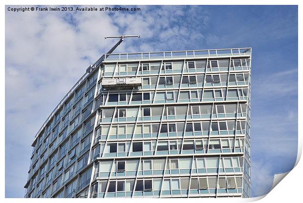 High Rise Building window cleaning Print by Frank Irwin