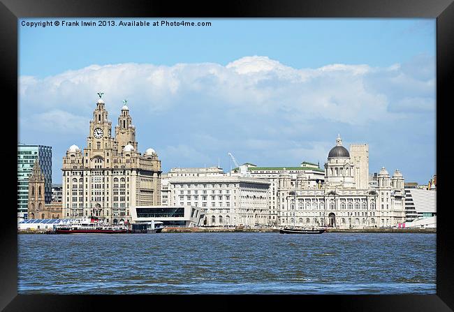 Liverpools Three Graces from the river. Framed Print by Frank Irwin