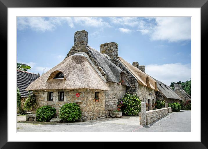 Thatched cottage in Brittany Framed Mounted Print by Michelle PREVOT