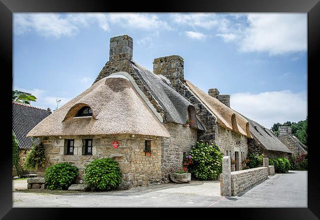 Thatched cottage in Brittany Framed Print by Michelle PREVOT