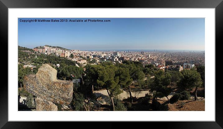 Barcelona Panorama Framed Mounted Print by Matthew Bates