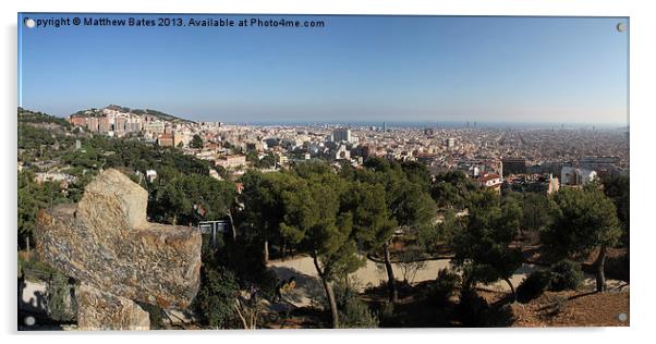 Barcelona Panorama Acrylic by Matthew Bates