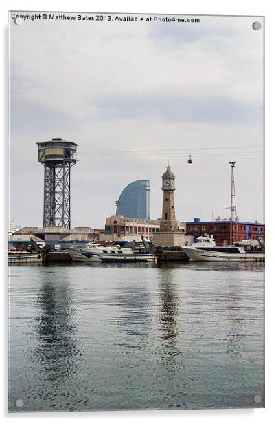 Barcelona Seafront Acrylic by Matthew Bates