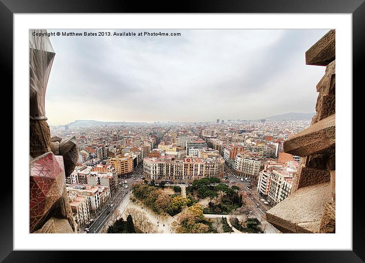 Barcelona Panorama 2 Framed Mounted Print by Matthew Bates