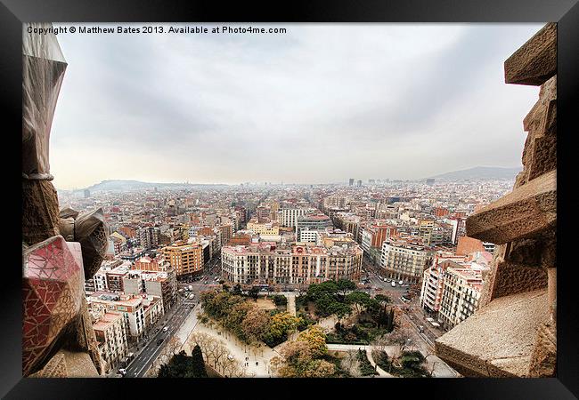 Barcelona Panorama 2 Framed Print by Matthew Bates