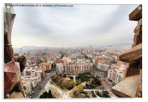 Barcelona Panorama 2 Acrylic by Matthew Bates