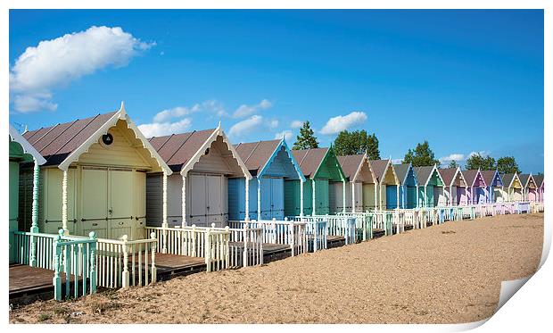 West Mersea Beach Huts Print by Martin Parratt