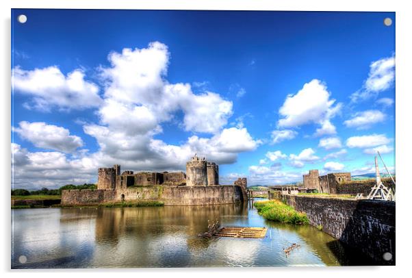 Caerphilly Castle 6 Acrylic by Steve Purnell