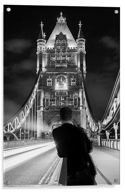 watching the Bridge Acrylic by Keith Thorburn EFIAP/b