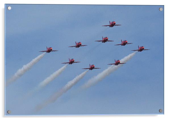Red 9 red arrows Acrylic by eric carpenter
