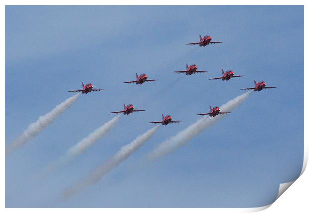 Red 9 red arrows Print by eric carpenter