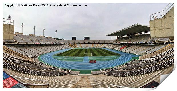Barcelona Olympic stadium Print by Matthew Bates
