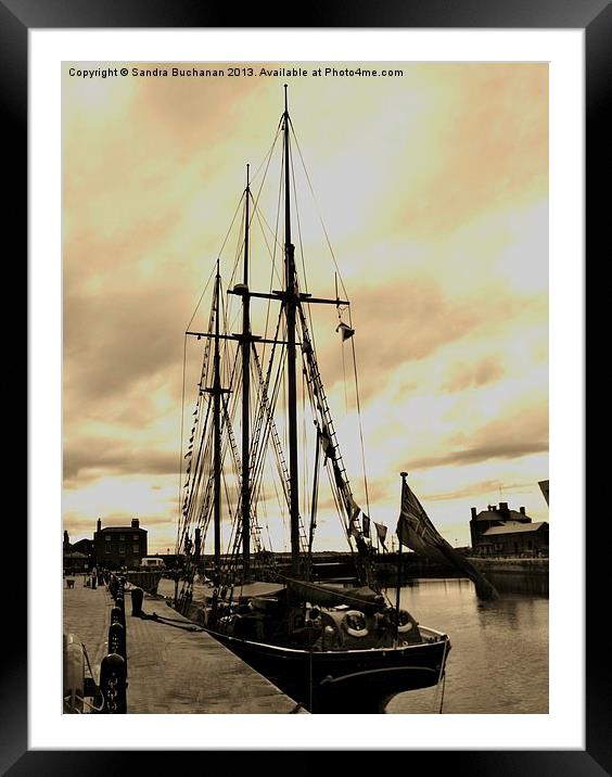 Tall Ship Albert Dock Liverpool Framed Mounted Print by Sandra Buchanan