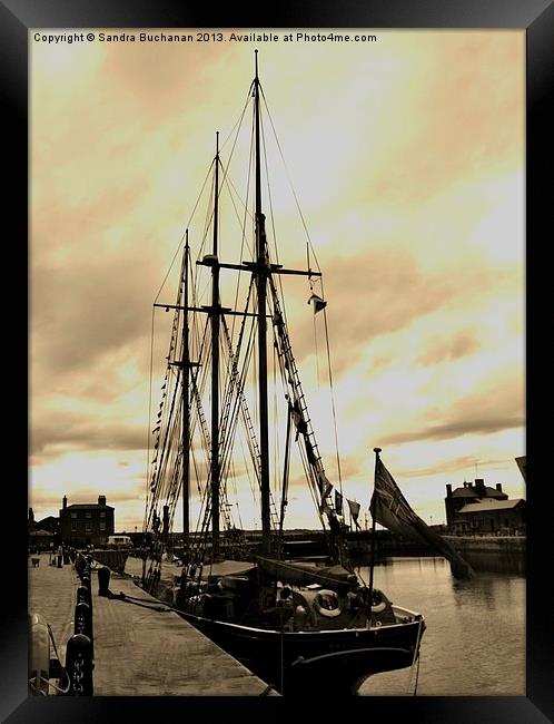 Tall Ship Albert Dock Liverpool Framed Print by Sandra Buchanan